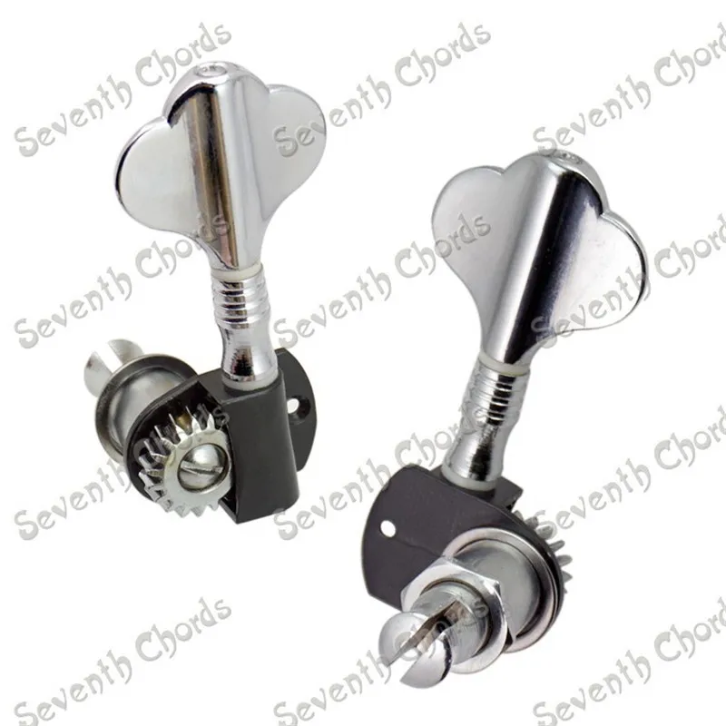 

QHX A set of 4 Pcs Chrome Bass Tuning Pegs Machine Heads Tuners For Bass Guitar accessories parts Musical instrument