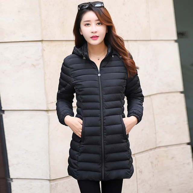 Hooded Winter Jacket Women Ultra Light Thin Warm Winter Coat Femme Plus ...