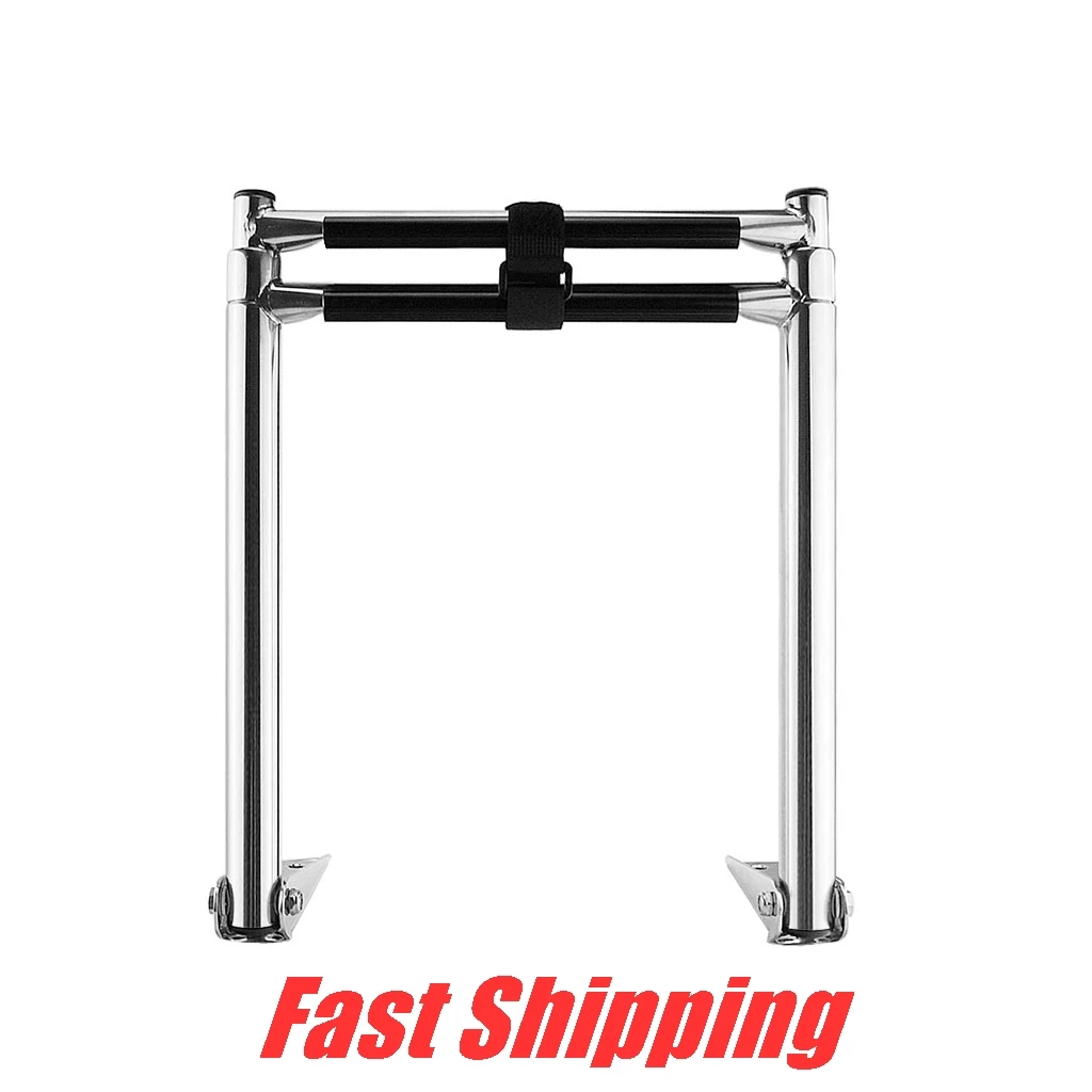 

2 Steps Telescoping Folding Ladder Deck Stainless Steel 304 Swim Platform ladder Boat stairs for Yacht speedboat fishing boat