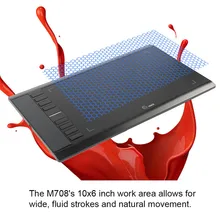 Cheaper Ugee M708 Digital Graphics Tablet for Drawing With digital drawing tablet Rechargeable Pen 2048 Level with glove