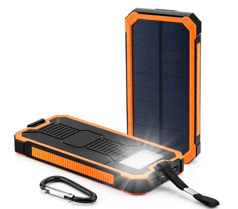 Солнечная батарея 20000 мАч Внешний аккумулятор для зарядки Dual USB power Bank портативное зарядное устройство для телефона для iPhone 8 XS max Xiaomi 7 8 plus