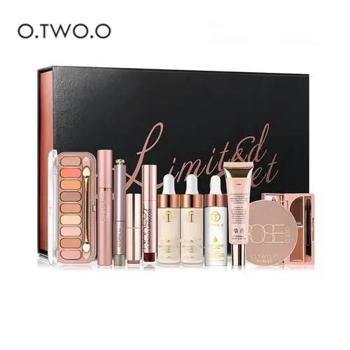 

O.TWO.O 11 Pcs/Kit Makeup Set Foundation Eye Shadow Lipstick Pen Eyeliner Mascara Lip Gloss Ladies Makeup Kit Gift