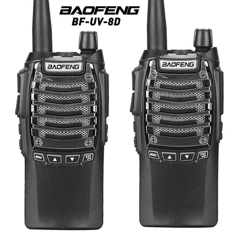 2 шт. Baofeng UV 8d удобная портативная рация двойной PTT UHF 2800 мАч долгого ожидания