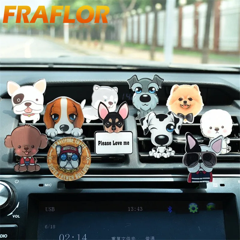 

Cute Cartoon Creative Puppy Dog Car Air-conditioning Outlet Car Perfume Fragrance Car Air Conditioning Freshener Car-styling