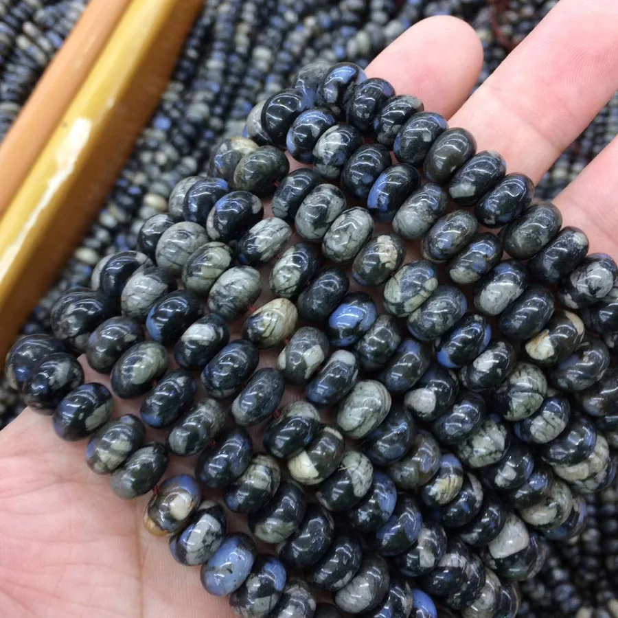

rondelle shape gray opal stone beads natural gemstone beads DIY loose beads for jewelry making strand 15" wholesale !