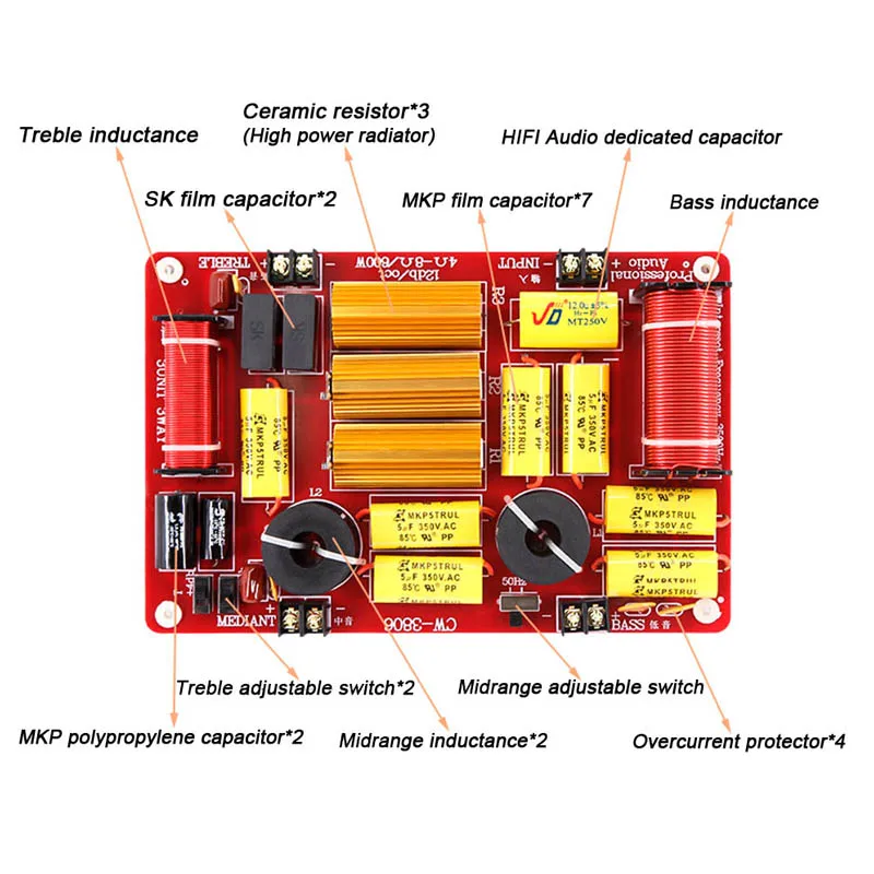 AIYIMA колонки делитель частоты ВЧ СЧ сабвуфер 600 Вт 3 Way кроссовер аудио hi-fi фильтры «сделай сам» для дома Театр