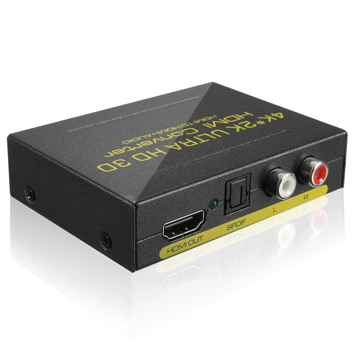 

New 4Kx2K Audio Converter Extract Splitter HDMI to HDMI SPDIF RCA Stereo L/R Analog Audio Converter With US EU Power Adapter