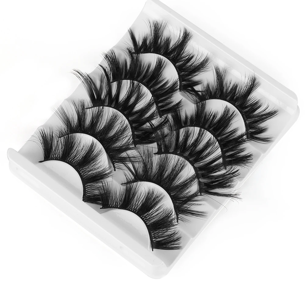 

5 Pairs 5D Mink Hair False Eyelashes Wispy Full Volume Natural Long Eyelash Handmade Fluffy Lashes Extension Makeup Tools