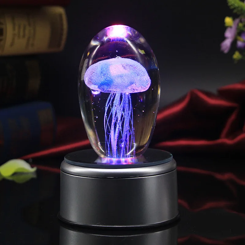 Romantic Jellyfish Novelty Night Lights Wedding Decoration Lamp Colorful Rotating Wireless Bluetooth Music Box Birthday Gifts