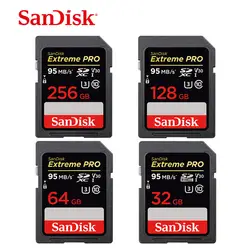 SanDisk Extreme PRO SDHC/SDXC SD card 16 GB 32 GB карта памяти 64 GB 128 GB 256 GB C10 U3 до 95 МБ/с. для камеры/видеокамеры/компьютер