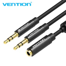 Ventie Audio Verlengkabel Hoofdtelefoon Splitter voor Computer 3.5mm Female naar 2 Mannelijke 3.5mm Mic Oortelefoon naar PC adapter(China)