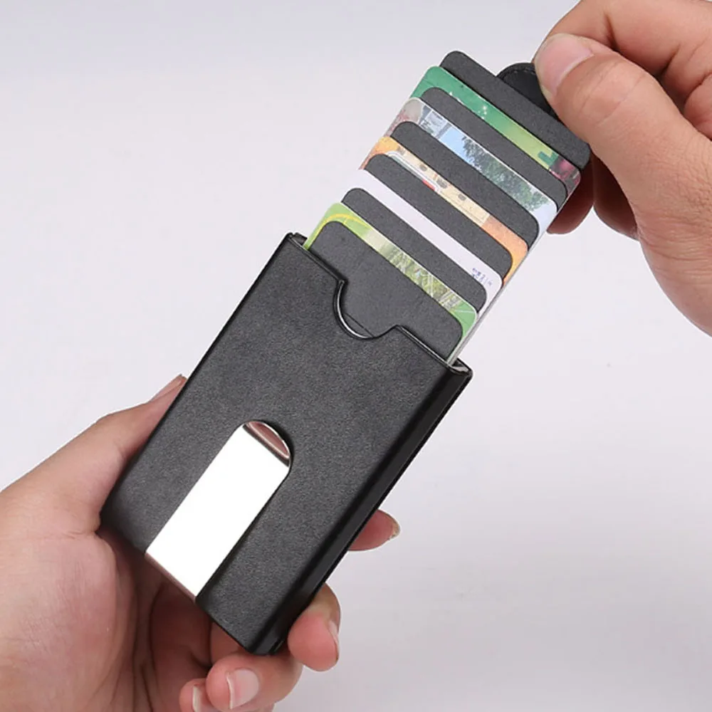 Кошелек из искусственной кожи с RFID блокировкой мужской чехол автоматическим