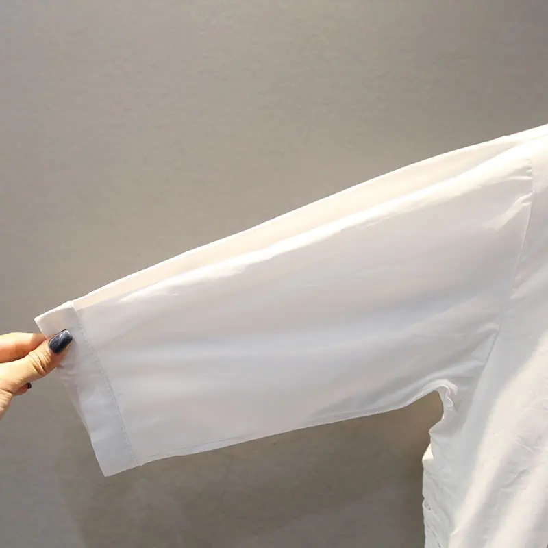 [ XITAO ] Новое поступление, летняя Европейская Повседневная Свободная однотонная длинная рубашка с рукавом «три четверти» и воротником-стойкой WBB2980