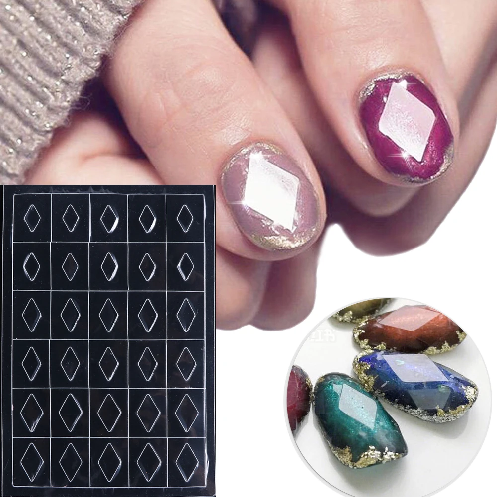1 шт 3D драгоценный камень алмазное украшение ногтей наклейки ромб наклейки японский прозрачный лак обертывания слайдеры маникюрные инструменты TR783