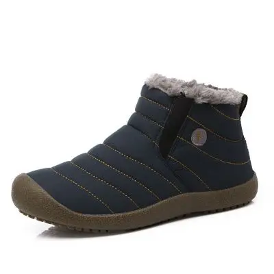 

New Fashion Men Winter Shoes Solid Color Snow Boots Cotton Inside Antiskid Bottom Keep Warm Waterproof Ski Boots,Size 48