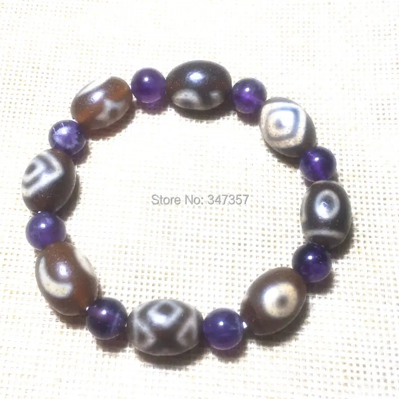 

2018 New China Tibetan Jewelry Qualitied 12mm*16mm Multi-pattern Dzi Beads Bracelet for Women Bring Good Luck Free Shipping