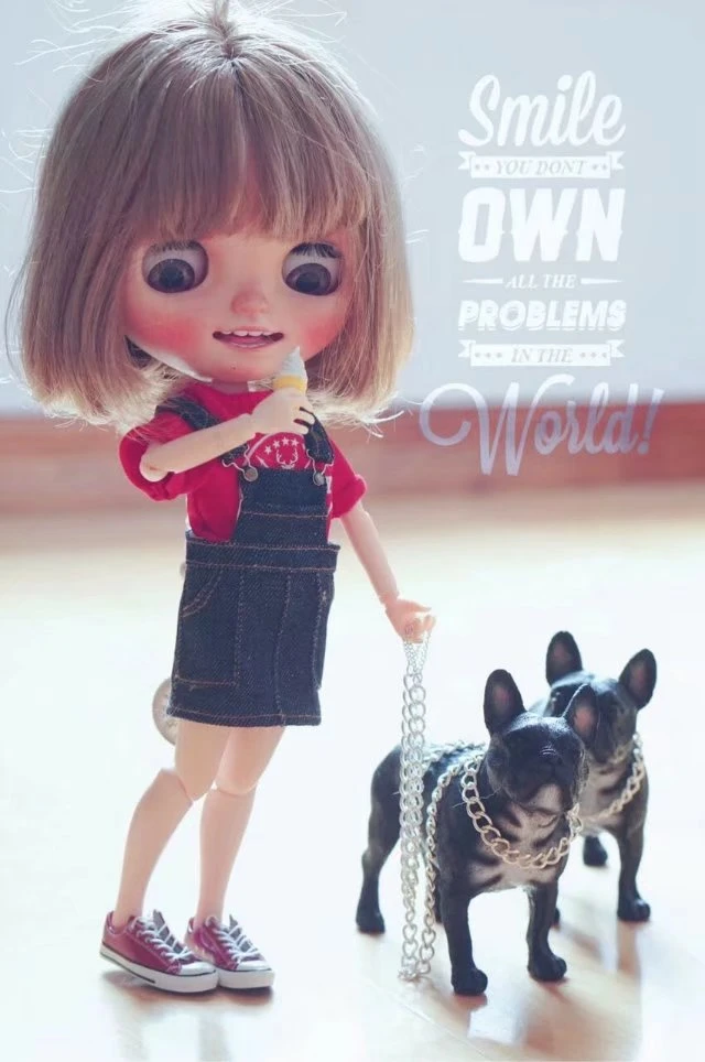 1 шт. симпатичный миниатюрный кукольный домик модель бульдога для 1/6 Blyth Barbies