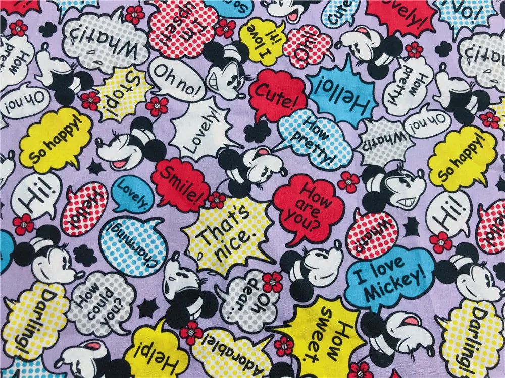 

155*50cm Cartoon minnie Sewing Cotton poplin fabric DIY Handmade Material Sewing Fabric Patchwork