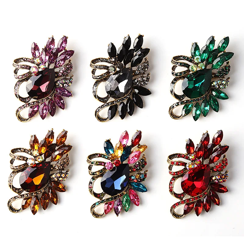 

Young Tulip 6 Colors Choose Large Flower Brooch Crystal Fashion Brooches For Women Wedding Party Acceessories Vintage Jewelry