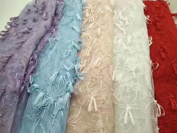 

New design embroidered lace super Quality french net Lace Fabric YG-465 for party dress