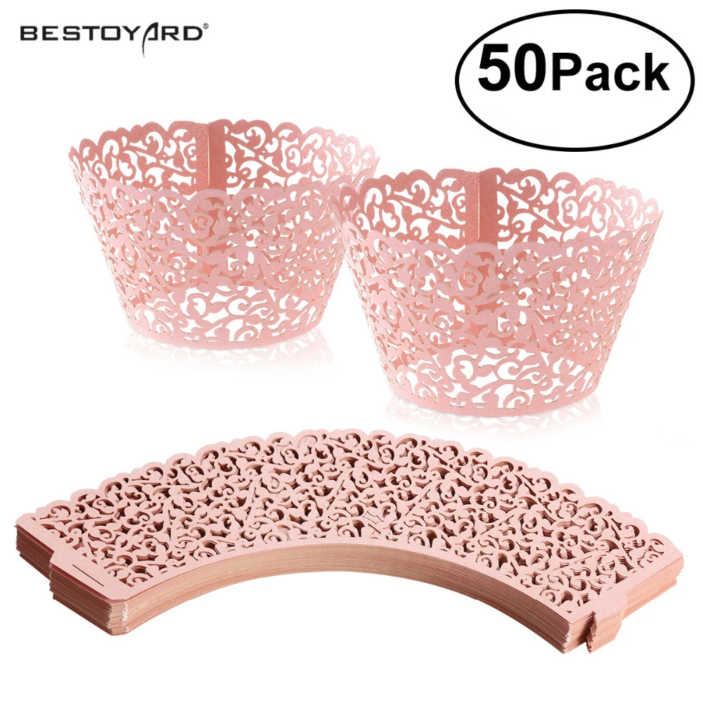 

50pcs cloud Laser Cut cake wrap Decoration Wedding Birthday Party Baby Shower Cupcake Wrappers