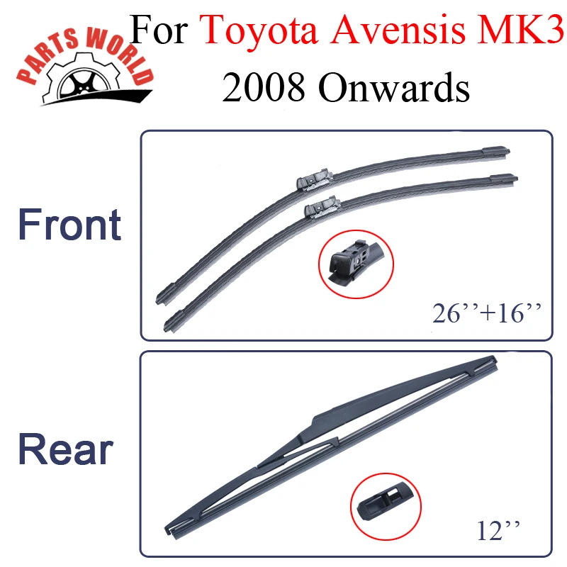 Wiper Blades For Toyota Avensis MK3 Estate 2008onwards Windscreen Rubber Wipers Car Accessories