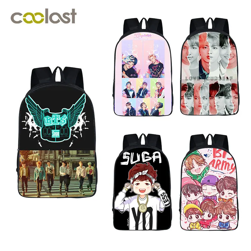 Korean BTS Bag Hot Bangtan Boys Backpack for Teenagers SUGA JUNG KOOK