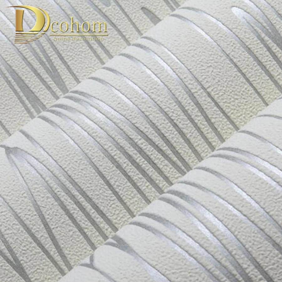 

High Quality Thick Flocked Geometric Modern Striped Wallpaper For Walls Bedroom Living room Decor Embossed 3D Wall Paper Rolls
