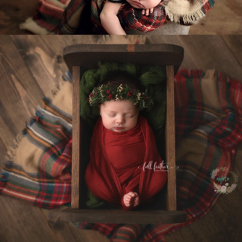 140*140 cm England Lattice Newborn Photography Prop Vintage Neutral Blanke, Photography Basket Soft Laying Filling Bebe Cheese