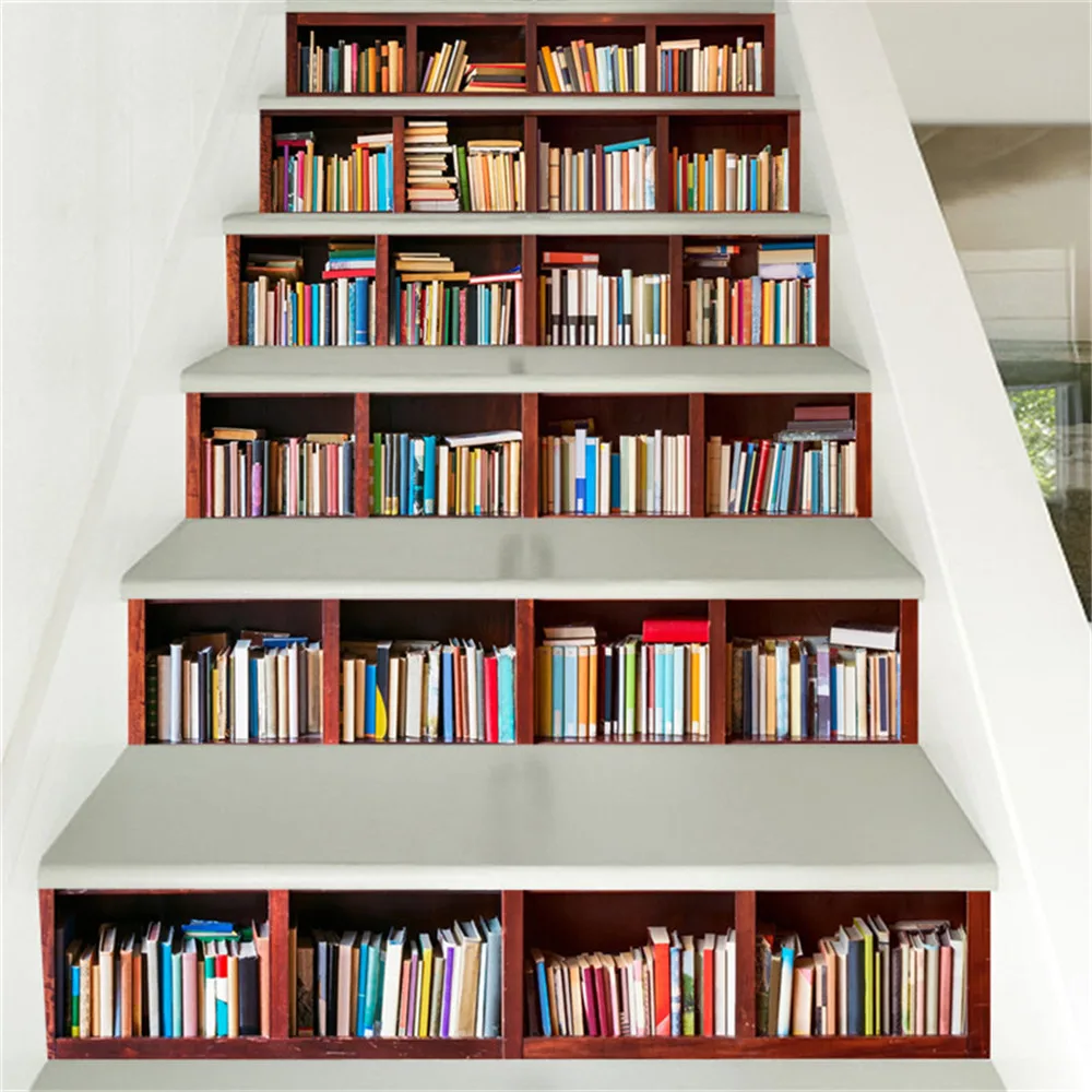 6 قطعة/المجموعة مكتبة الإبداعية درج ملصقات خزانة Stairscase الديكور DIY خلفيات الذاتي لاصق ملصق للماء ديكور المنزل 6 قطعة/المجموعة مكتبة الإبداعية درج ملصقات خزانة Stairscase الديكور DIY خلفيات الذاتي لاصق ملصق للماء ديكور المنزل