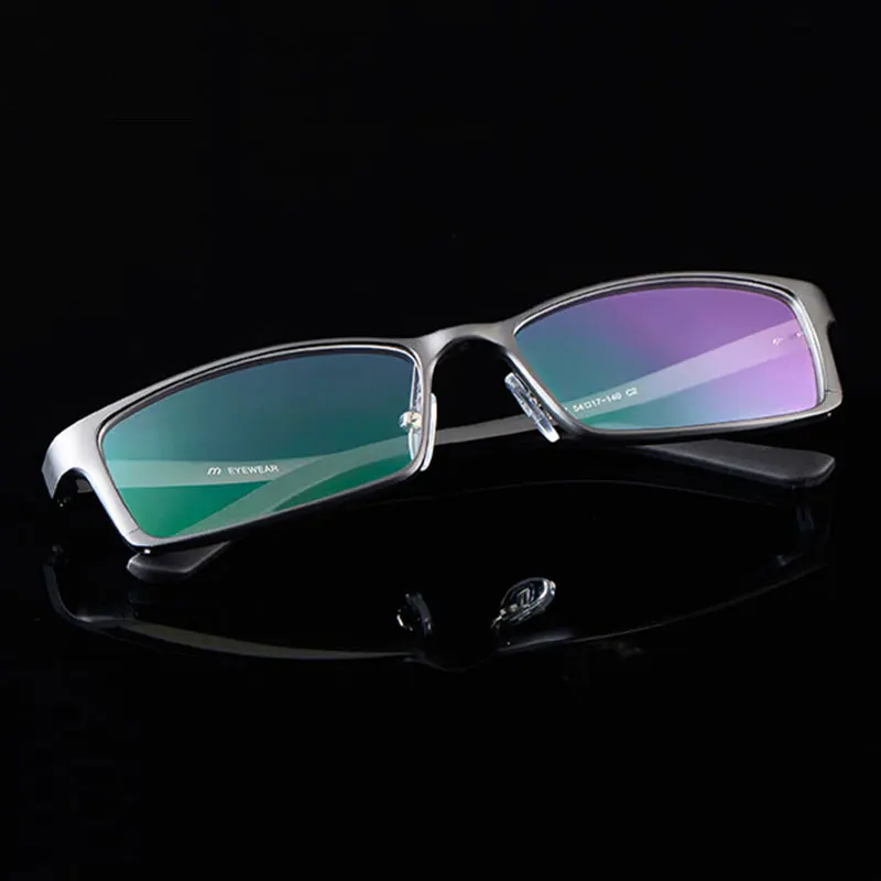 Aluminum Men Wide Face Prescription Eyeglasses Full Rim Optical Frame