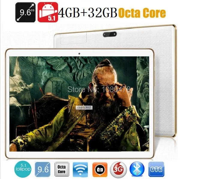  9.6 inch tablet pc 4G LTE Octa core bluetooth wifi GPS 1280*800 5.0MP 4GB 32GB Android 5.1MID Phablet DHL Free shipping 