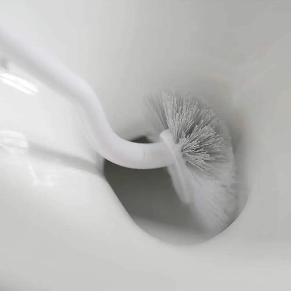 Новейший набор гибких туалетных щеток для ванной комнаты с прочным держателем в форме травы, хорошие инструменты для чистки пола(белый