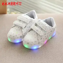 Обувь для детей Спортивная обувь с легкой 2018 Новинка весны малыша звезды дети Обувь со светодиодной подсветкой для маленьких девочек