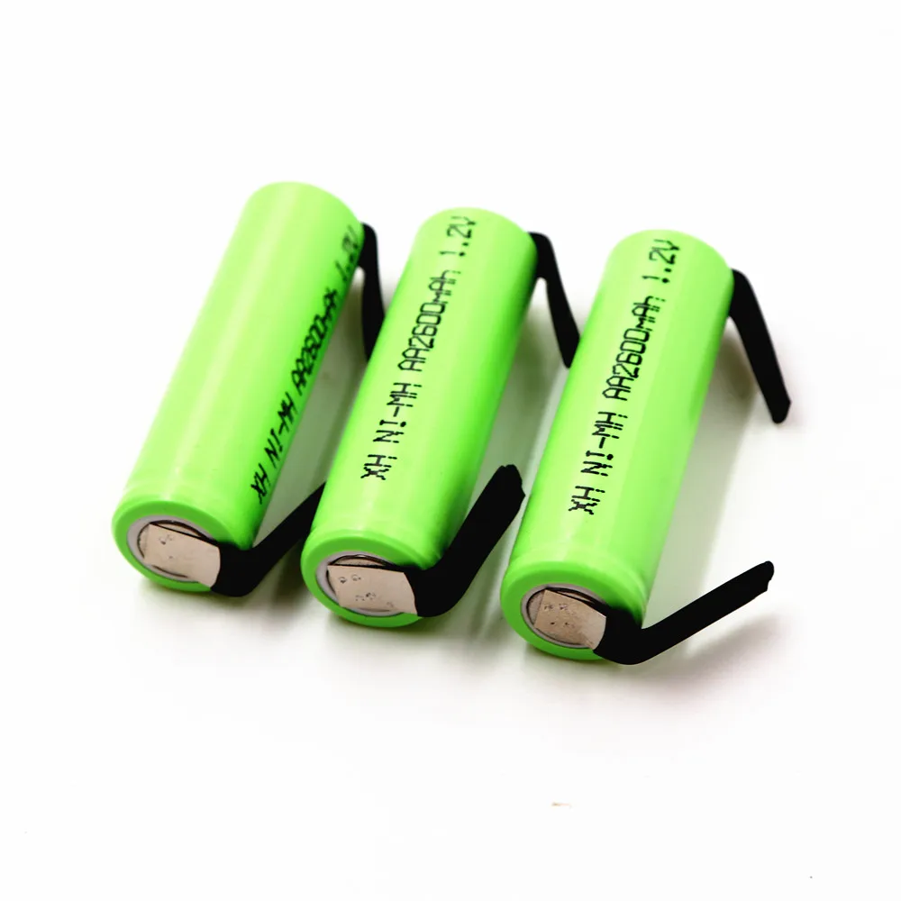 Большая емкость AA Ni MH аккумуляторная батарея 2600 mAh 1 2 V с пятно сварочное