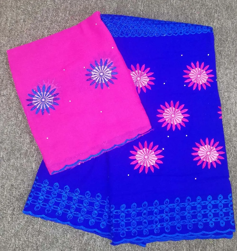 

New Arrival Swiss Cotton Lace Fabric High Quality Swiss Men Voile Lace In Switzerland Stoned African Nigerian Lace Fabric