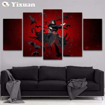 

Canvas Poster For Living Room Home Decor Framework 5 Pieces Uchiha Itachi Paintings Wall Art HD Prints Abstract Pictures