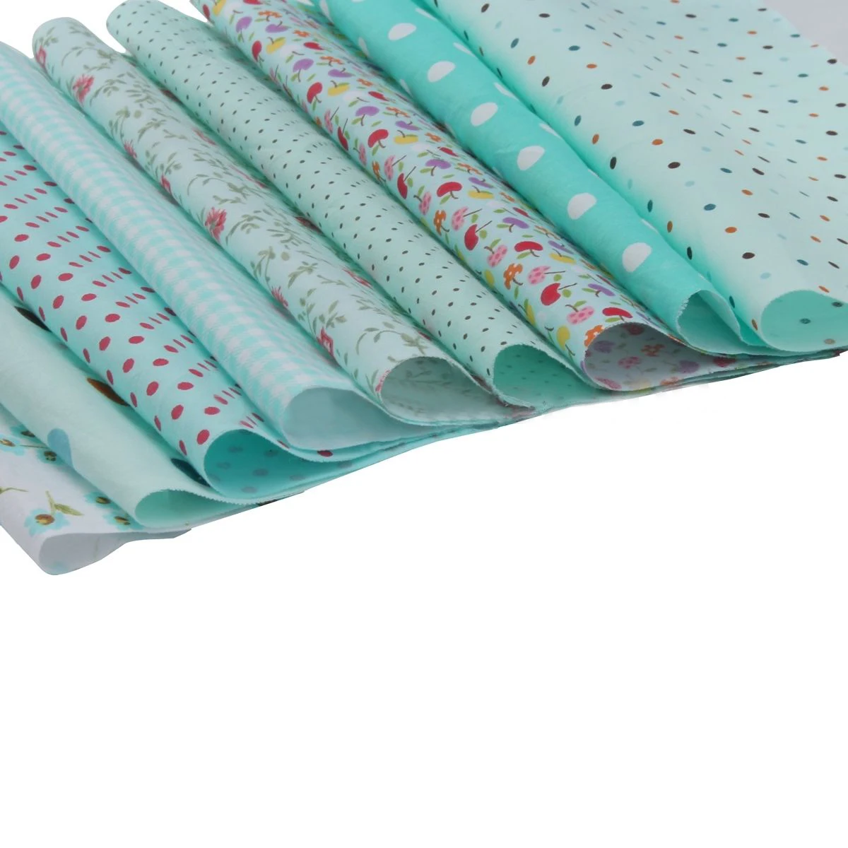 9pcs 20cm*25cm Random Pattern Blue Cotton Fabric Patchwork Batiks Mixed Bundle Sewing Craft