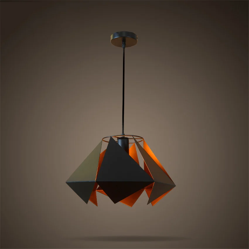 

Vintage Black Pendant Light Creative Retro Loft Style Pendant Lamp Hanging Lights Diamond Lamp for Industrial light