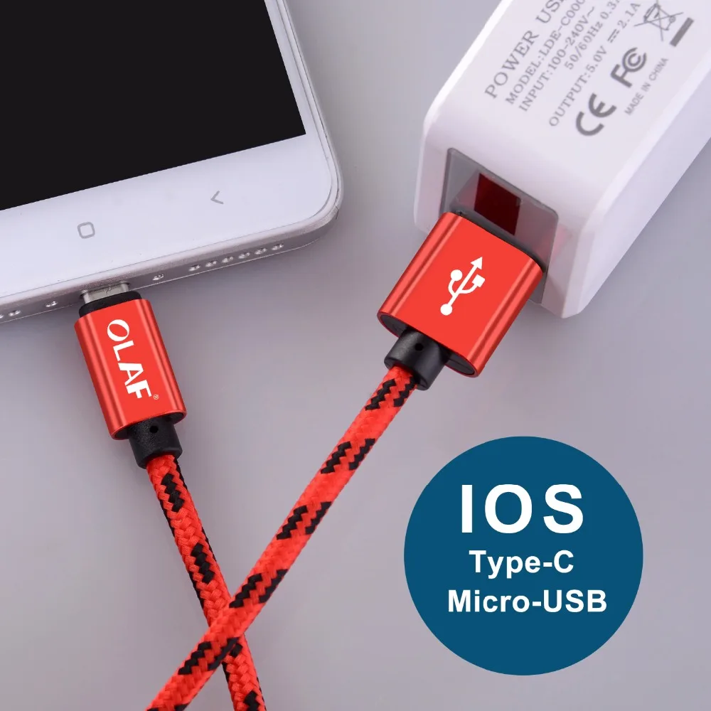 Олаф usb type-C кабель для Xiaomi Redmi Note 7 Мобильный телефон type-C Быстрая зарядка USB-C кабель для samsung S9 S8 Plus S10 Note 9 8
