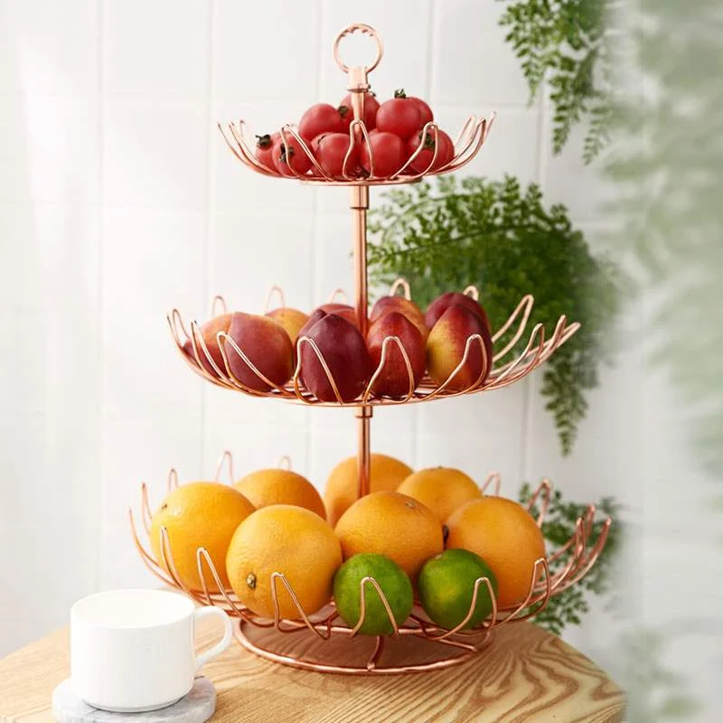 Multi-layer fruit plate modern candy pot home living room KTV fruit plate multi-function three-layer fruit basket WF7011113