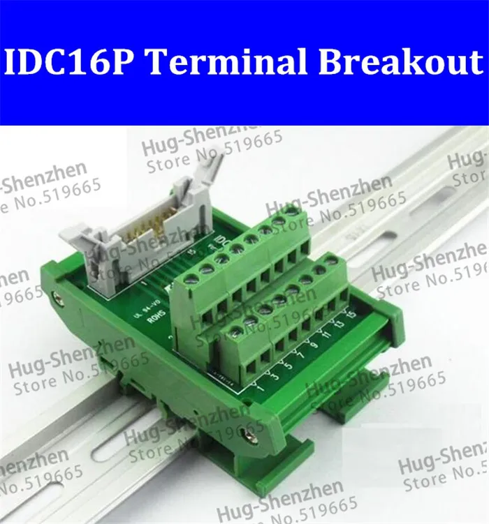 

High Quality 16P to terminal PLC to terminal IDC16P terminal breakout with bracket and shell for C45 Din Rail--1pcs/lot