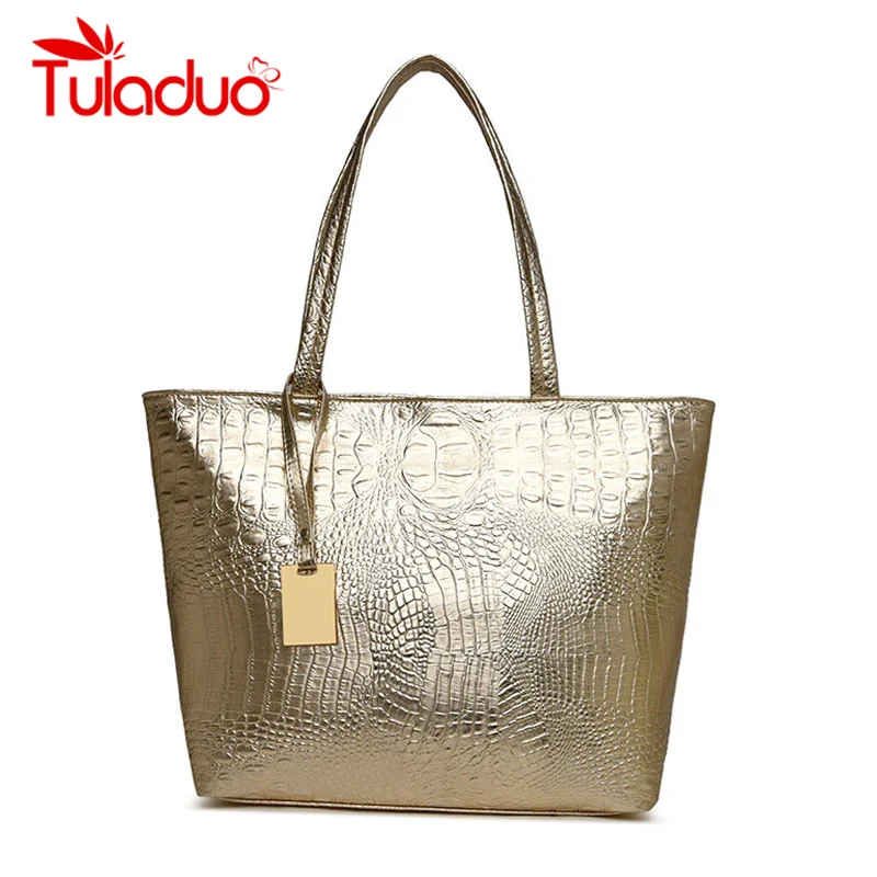 

Women Crocodile Bag Fashion Luxury Designer Handbags Ladies Shoulder Bags Golden Casual Tote Bag PU Leather High Quality Sac