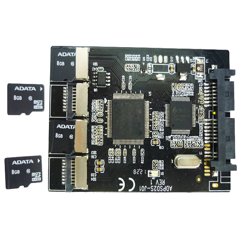 Цена по прейскуранту завода мульти Micro SD карта к Micro SATA адаптер карты 1," hdd чехол с RAID 4 TF до 16 pin SATA конвертер с Чехол