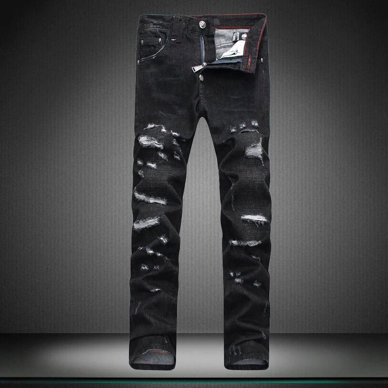 brand of pants trousers designer boy jeans Little feet pants hole straight