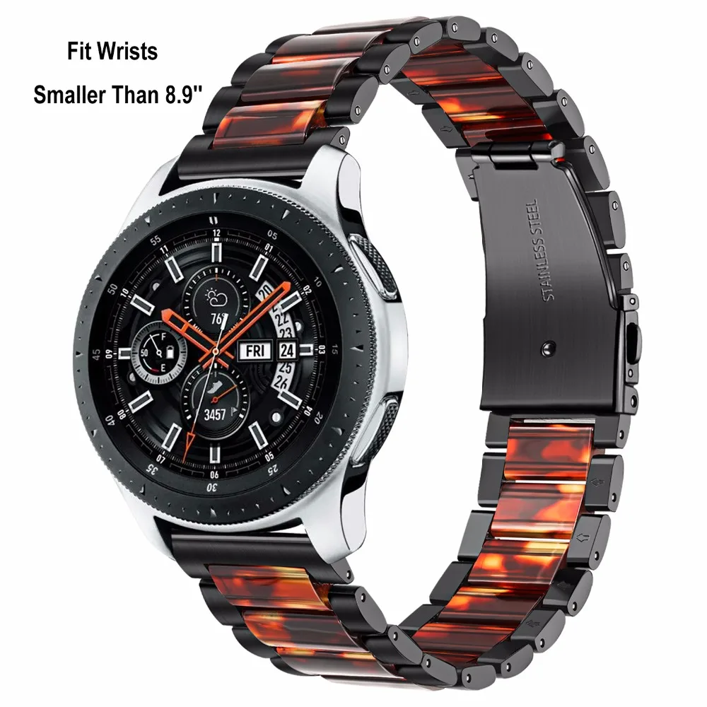 Ремешок для часов из нержавеющей стали и смолы 22 мм для samsung Galaxy Watch 46 мм gear S3 gear 2 Neo Live Quick Release Band ремешок на запястье ремень