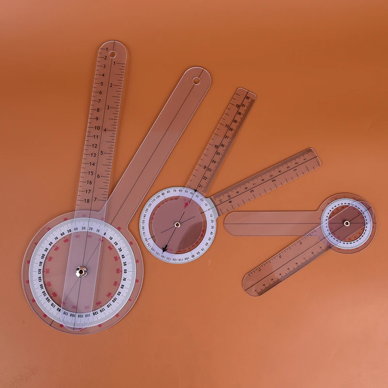 3pcs Angle Medical Ruler Spinal Goniometer 6inch, 8inch, 12inch 360 Degree plastic protractor Whosesale