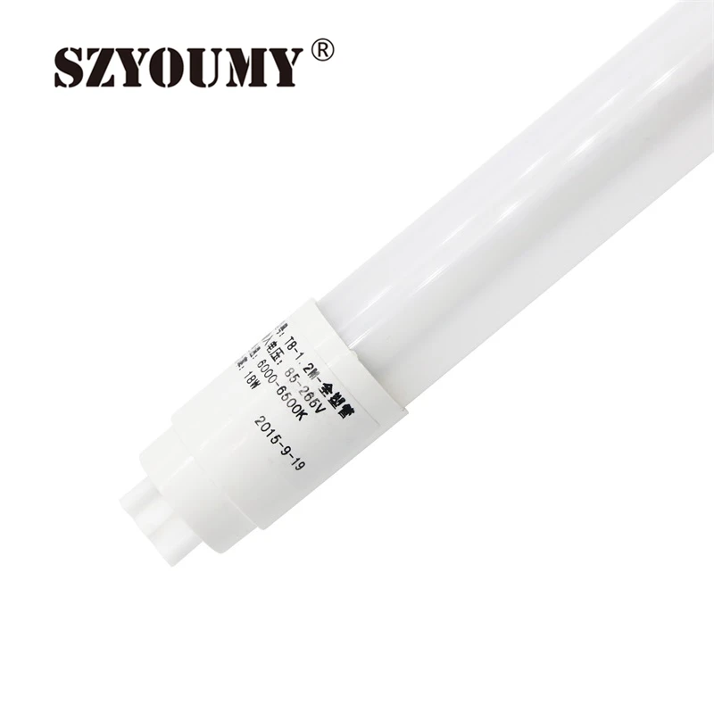 SZYOUMY светодиодный ламповый свет T8 18 Вт G13 AC85V-265V 2835 SMD Микки крышка пластиковая Светодиодная лампа 330 градусов угол луча