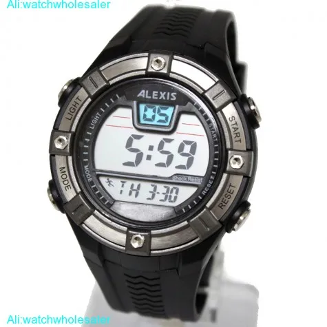 DW381D Date Alarm BackLight PNP Matt Silver Bezel Water Resist Men Digital Watch