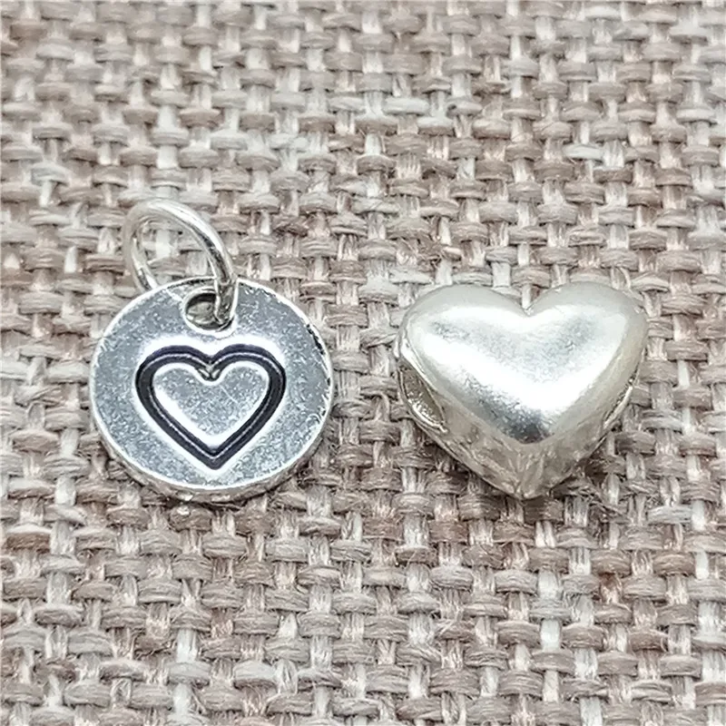 

4pcs of 925 Sterling Silver Love Heart Charms and Beads for Bracelet Necklace